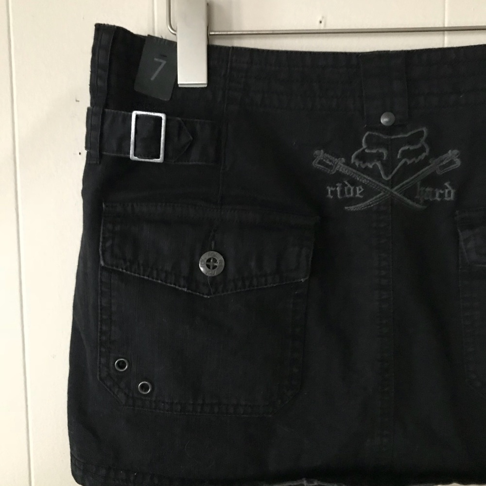 Fox mini skirt with biker accents